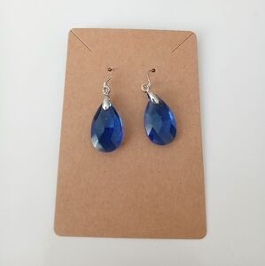 Fashion Jewelry Sapphire Blue Teardrop Earrings